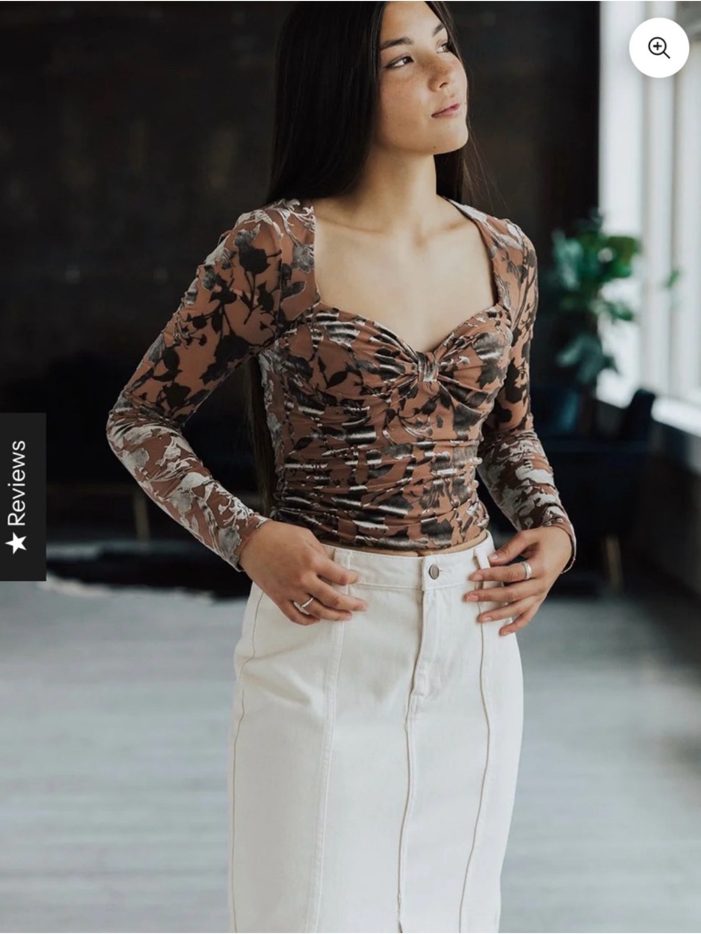 ASTR REN VELVET BURNOUT TOP LUX COLLECTION Size Med